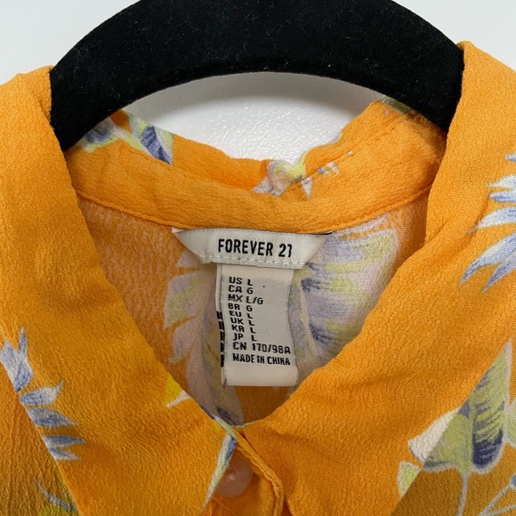 Forever 21 Orange Hawaiian Print Blouse - Picture 4 of 4